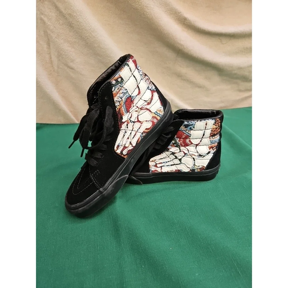 Vans OTW Sk8-Hi HAZY‎ BONES Applied 3D Black White Skate Shoes Mens Size 4 Youth